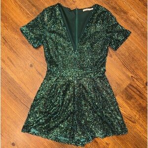 Miami Green Sequin Romper